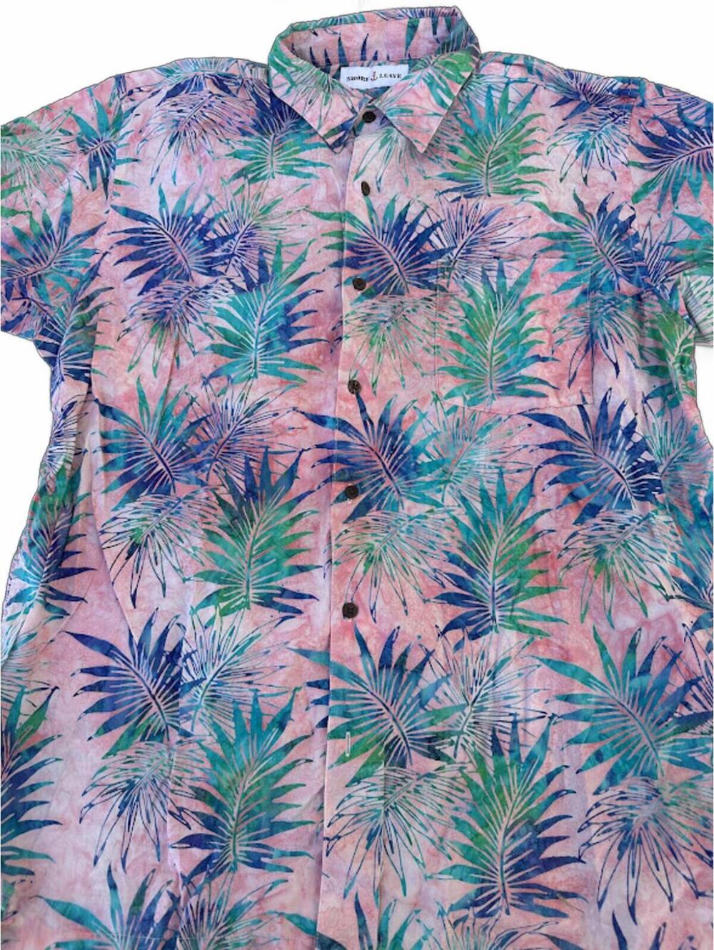 Shore Leave Tropical Palm Camp Shirt XL